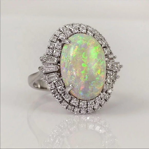 New Fire Opal 925 Silver Ladies Ring - Picture 3 of 5